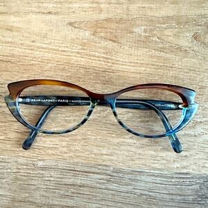 Jean Lafont Women's Multicolor Cat-Eye Optical Glasses — Brown & Blue